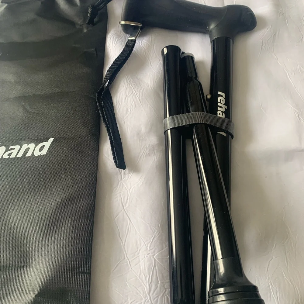 NEW Rehand Black Foldable Walking Cane